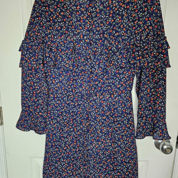 JACK by BB DAKOTA Blue Floral Mini Dress Long sleeves  Size S - Picture 11 of 16